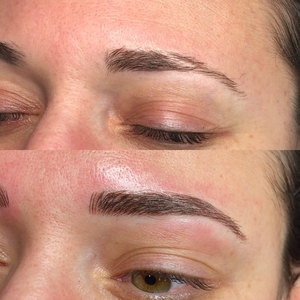 Combo Microblading and Shading-before