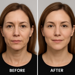 45-Year-Old Woman – Midface Cheek Filler Enhancement-before